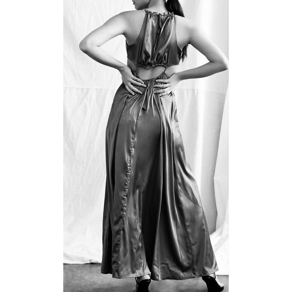 New With Tag Forever 21 Goddess Cut Out Black Maxi Vacation Wedding Dress - Picture 4 of 4